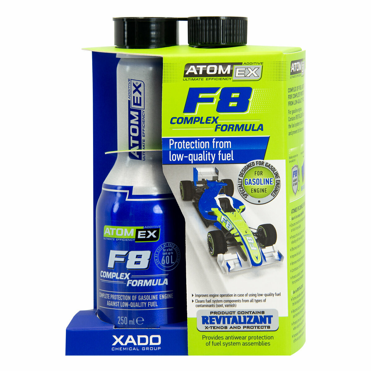 Защита двигателя внутреннего сгорания Atomex Xado F8 Complex Formula (бензин) 250мл (XA 40313_12) смотреть фото №1