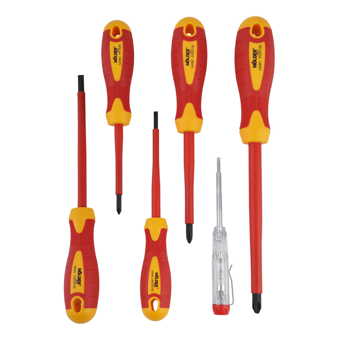 Набір викруток Molder діелектричних VDE 1000В 6шт (MT35206) дивитися фото №4