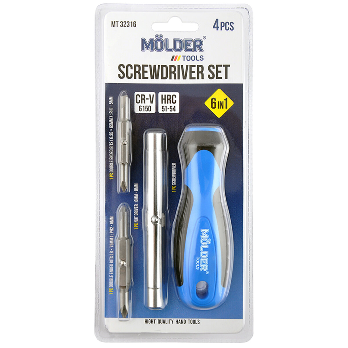 Викрутка Molder зі змінними насадками 6в1 MT32316 (MT32316) дивитися фото №3