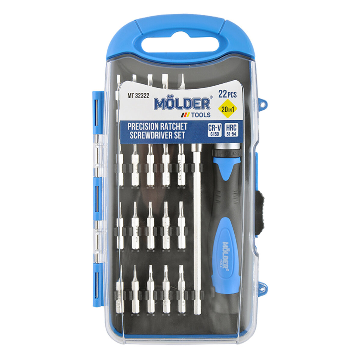 Викрутка Molder реверсивна з комплектом насадок для точних робіт 20в1 (MT32322) дивитися фото №1