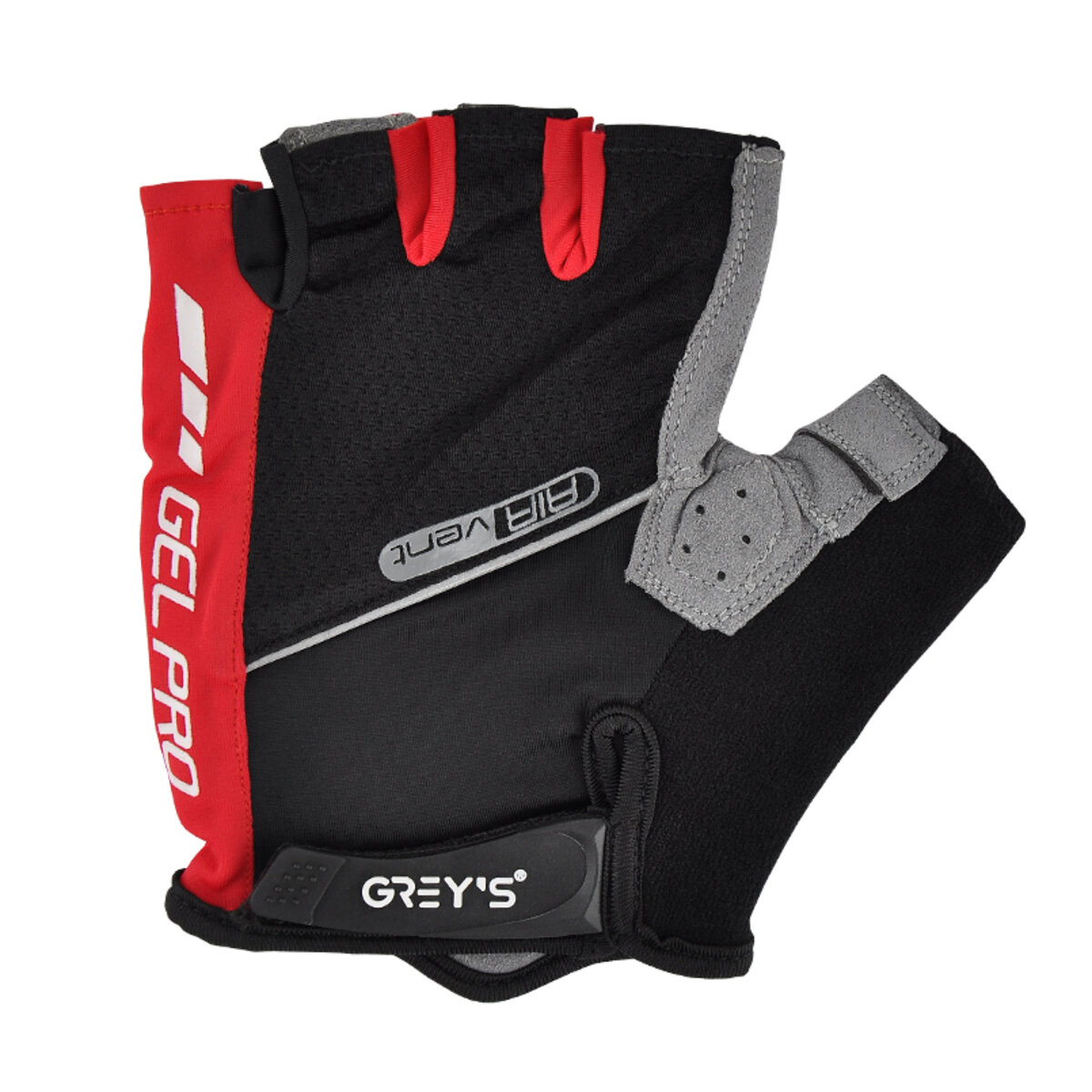 Велорукавиці Greys з короткими пальцями та гелевими вставками, чорно-червоні М GR18122 (GR18122) дивитися фото №2