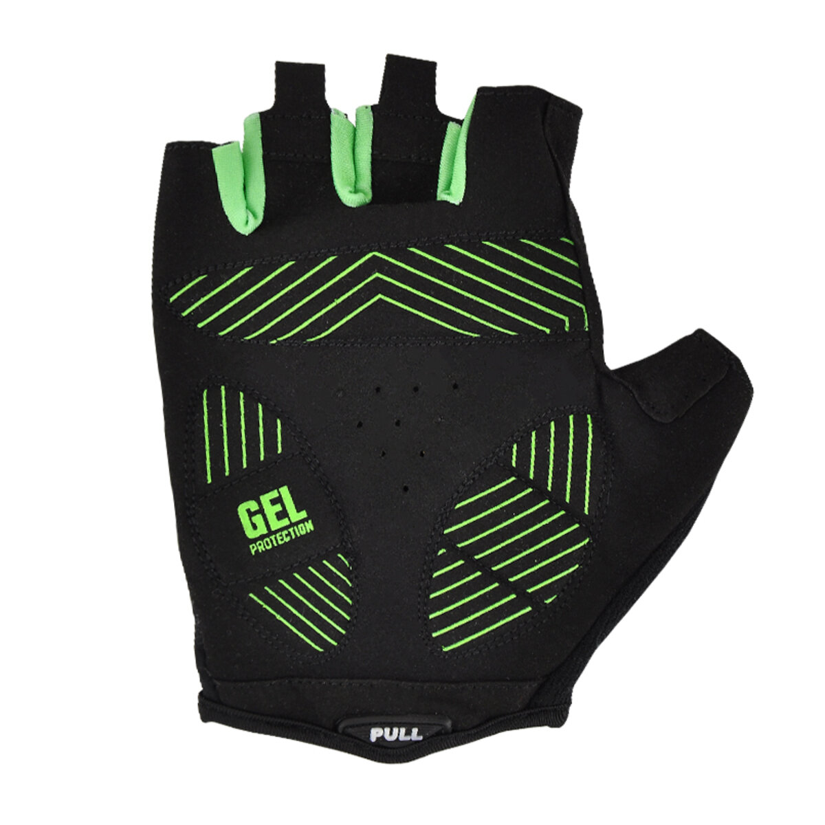 Велорукавиці Greys з короткими пальцями та гелевими вставками, чорно-зелені М GR18322 (GR18322) дивитися фото №3