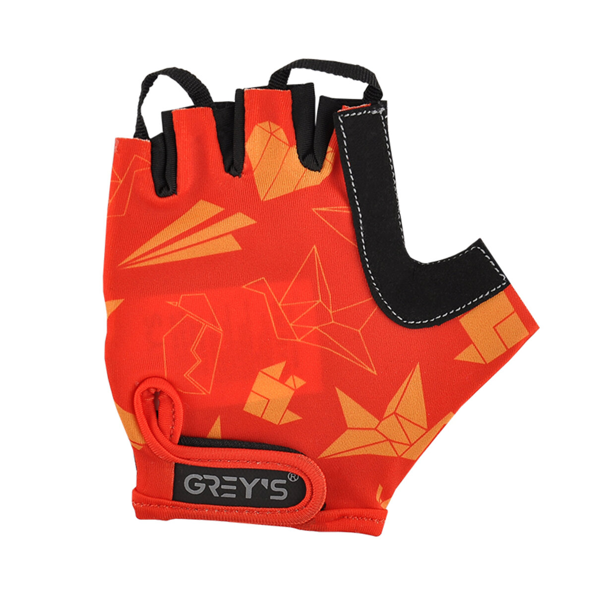 Велорукавиці дитячі Greys з короткими пальцями та гелевими вставками, червоно-чорні (розмір 11-12) GR18734 (GR18734) дивитися фото №2