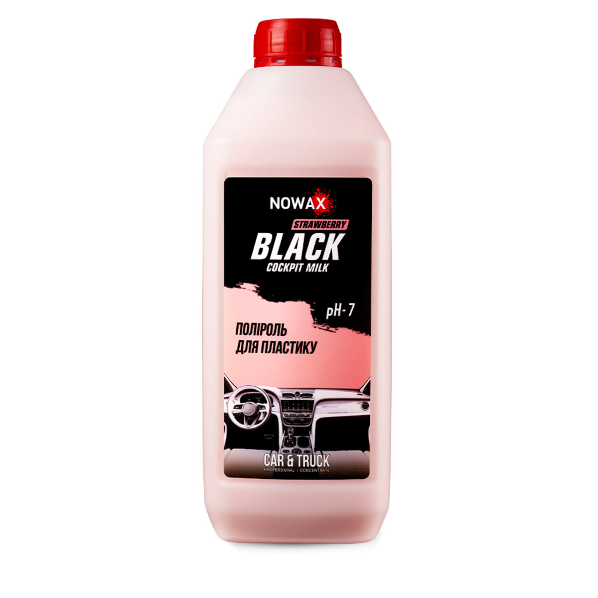 Полироль-молочко для пластика Nowax Strawberry концентрат, 1л (NX01188) смотреть фото №1