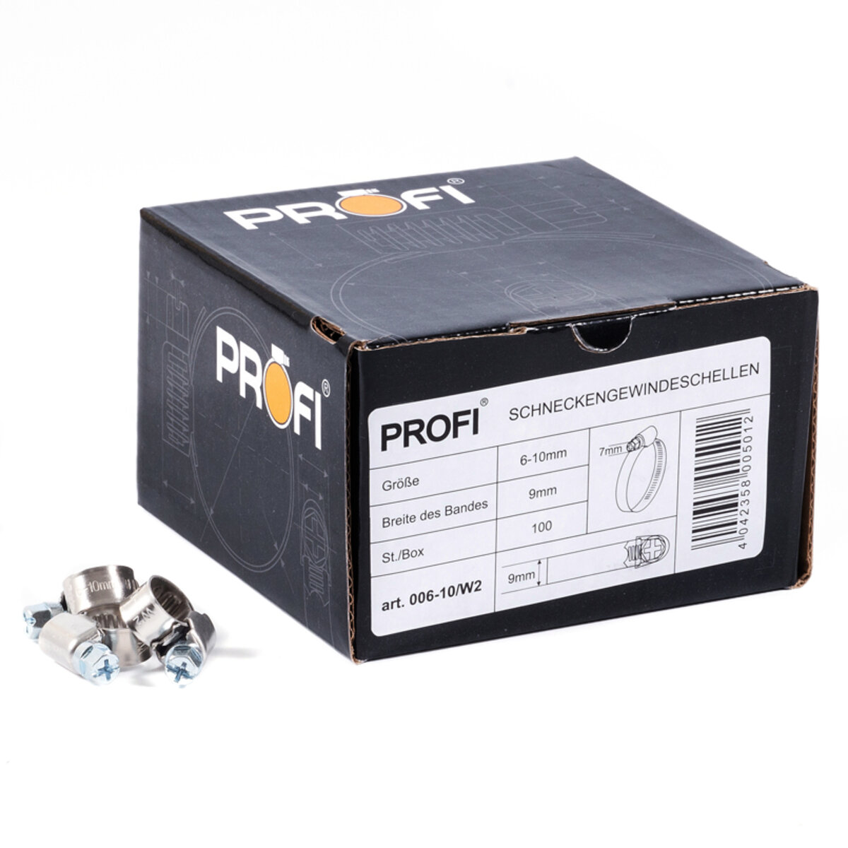 Хомути Profi 6-10/W2, 9мм, 100шт (006-10/W2) дивитися фото №1