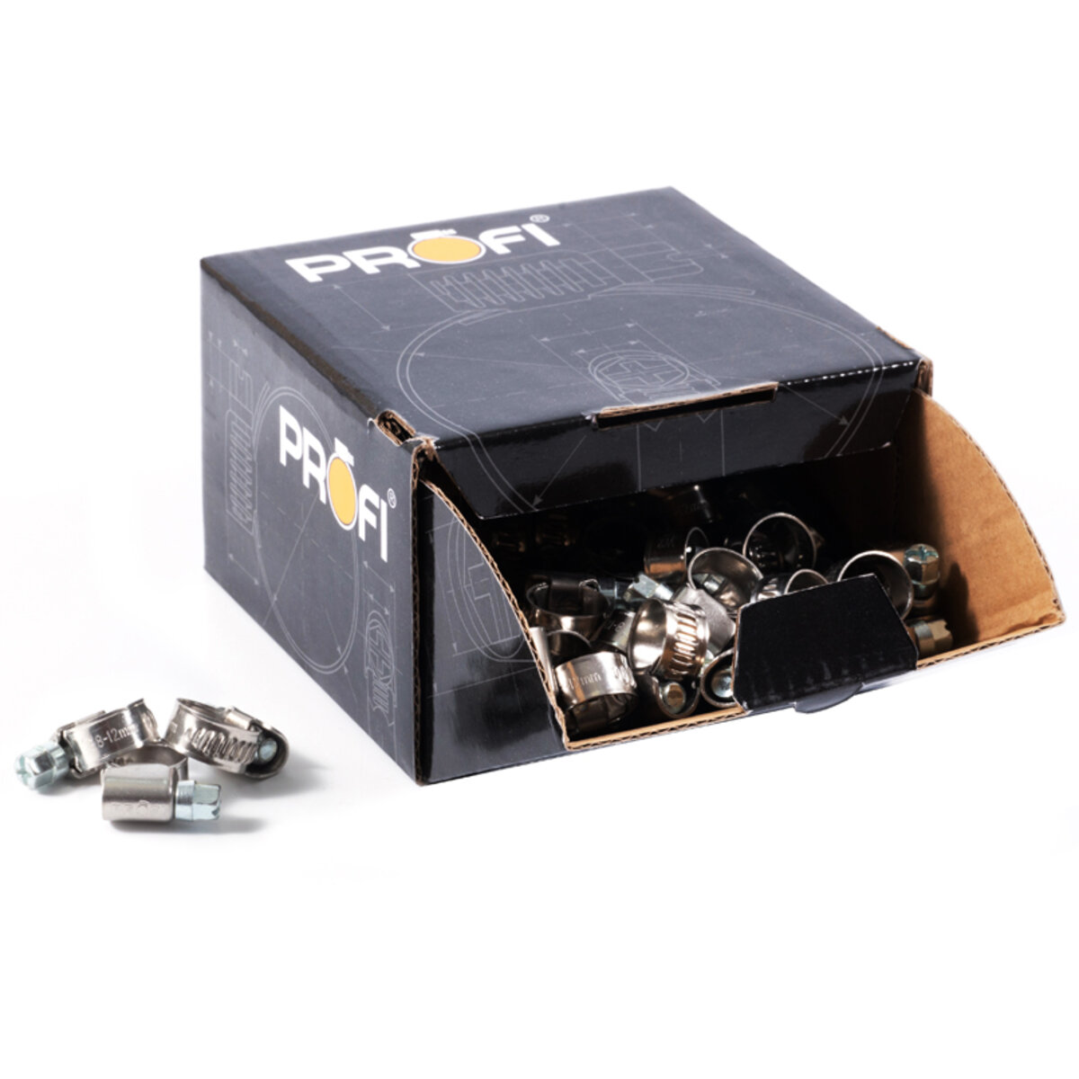 Хомути Profi 8-12/W2, 9мм, 100шт (008-12/W2) дивитися фото №2