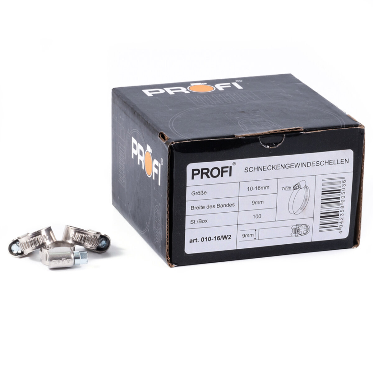 Хомути Profi 10-16/W2, 9мм, 100шт (010-16/W2) дивитися фото №1