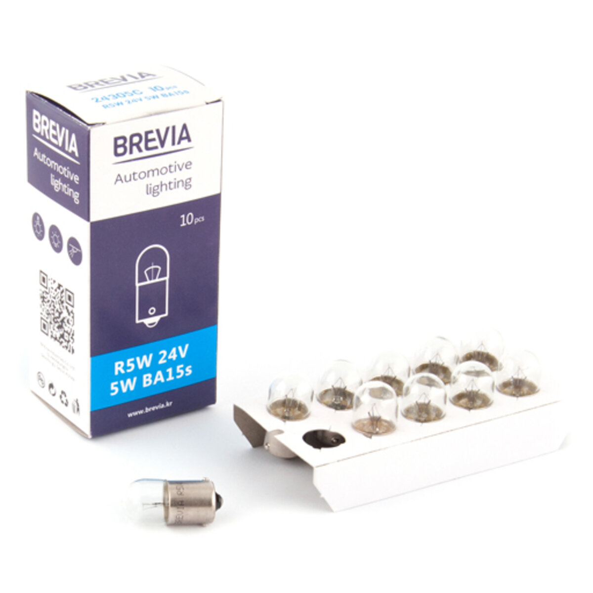 Лампа розжарювання Brevia R5W 24V 5W BA15s CP, 10шт (24305C) дивитися фото №1