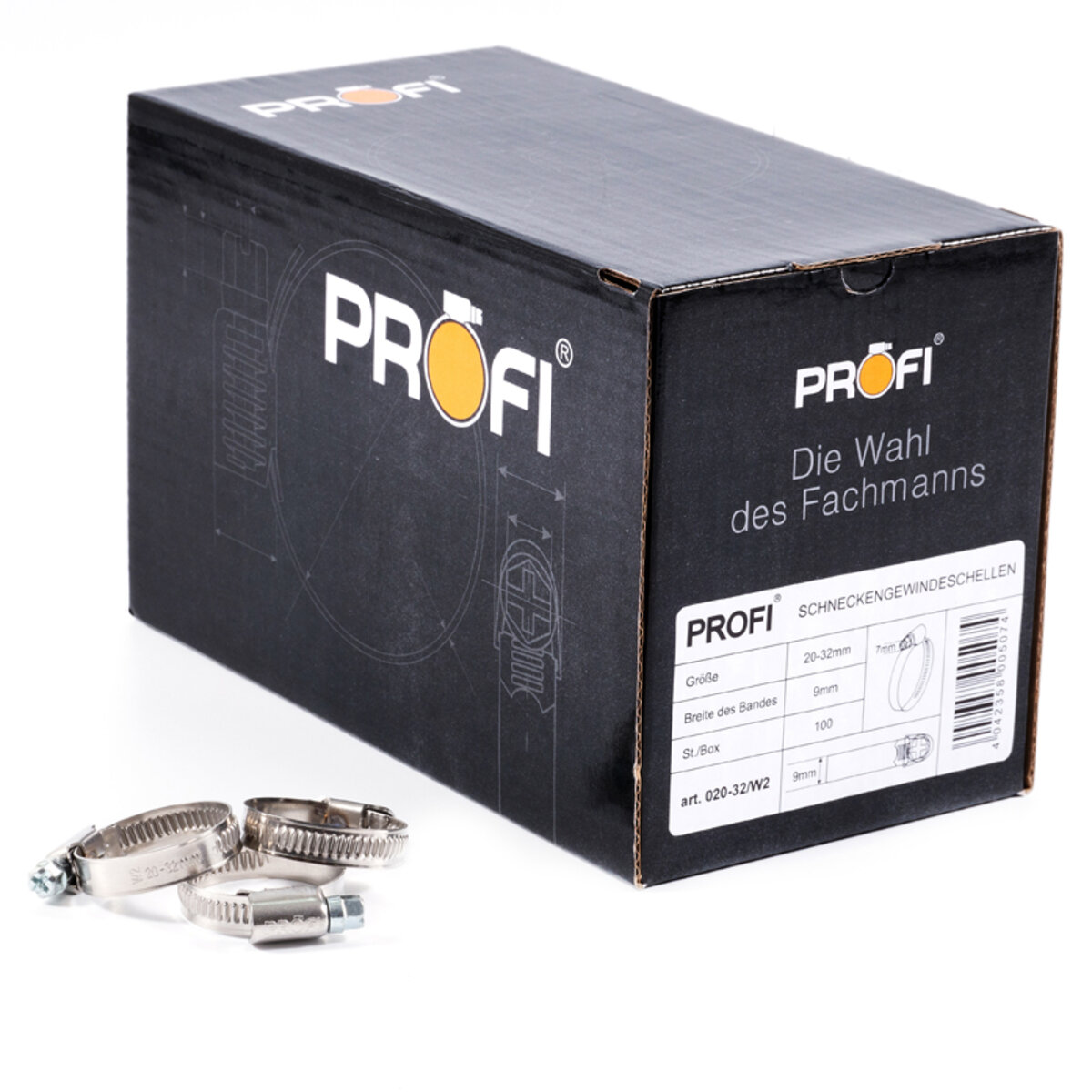 Хомути Profi 20-32/W2, 9мм, 100шт (020-32/W2) дивитися фото №1