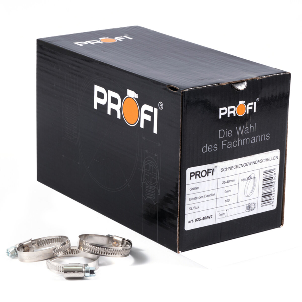 Хомути Profi 25-40/W2, 9мм, 100шт (025-40/W2) дивитися фото №1