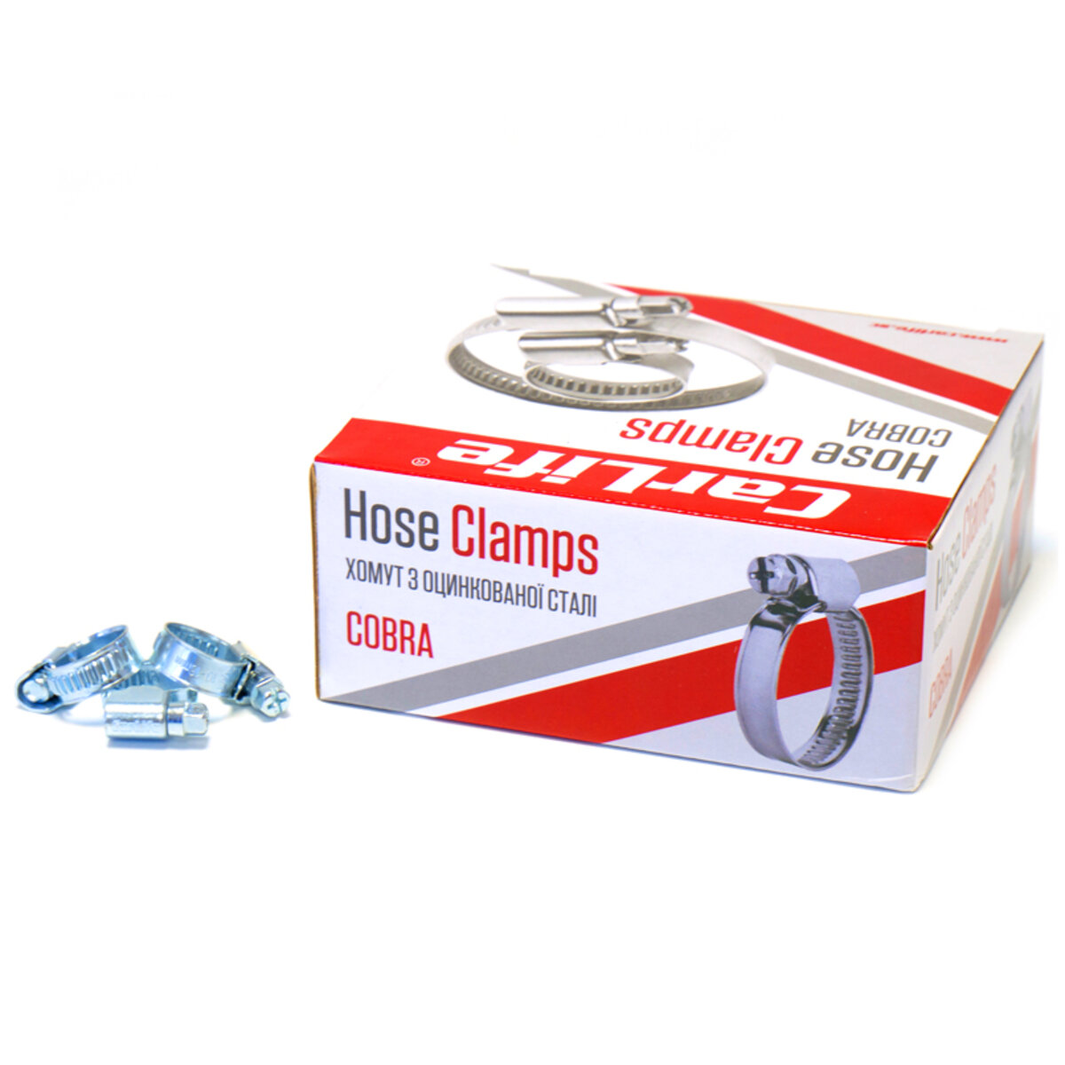 Хомути CarLife оцинковані 10-16/W1, 9х0,67мм, 100шт (HC010016) дивитися фото №1