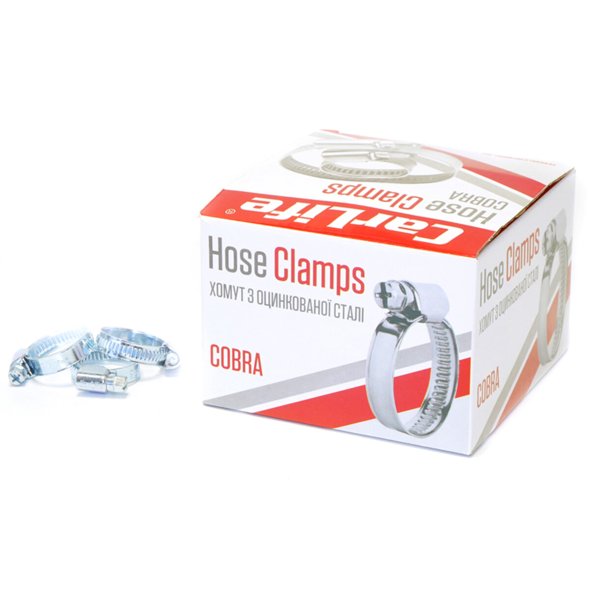 Хомути CarLife оцинковані 16-27/W1, 9х0,67мм, 100шт (HC016027) дивитися фото №1