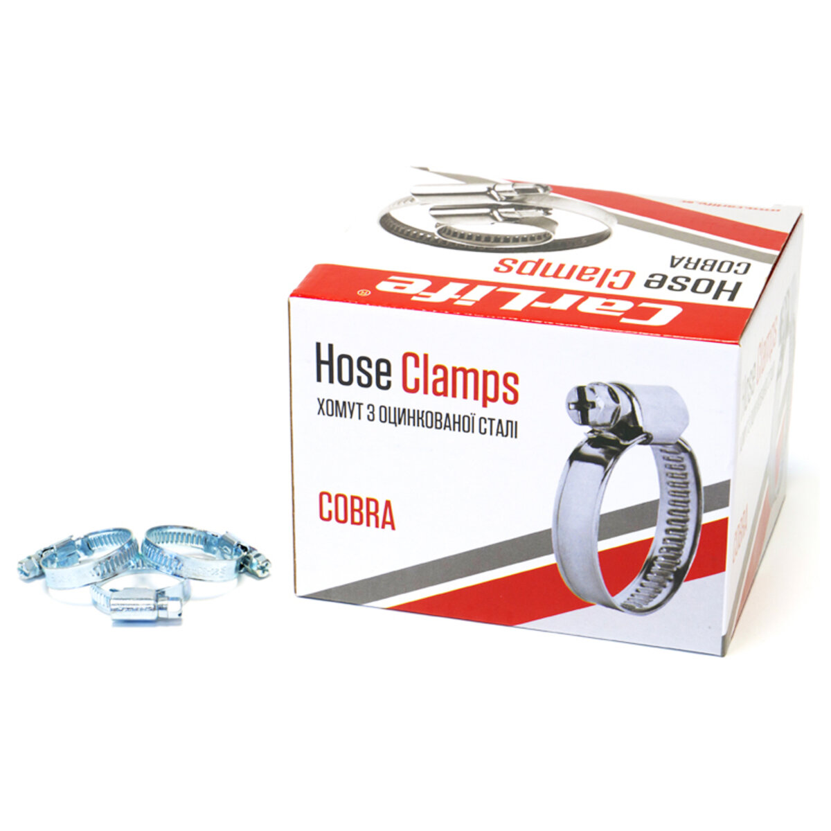 Хомути CarLife оцинковані 20-32/W1, 9х0,67мм, 100шт (HC020032) дивитися фото №1