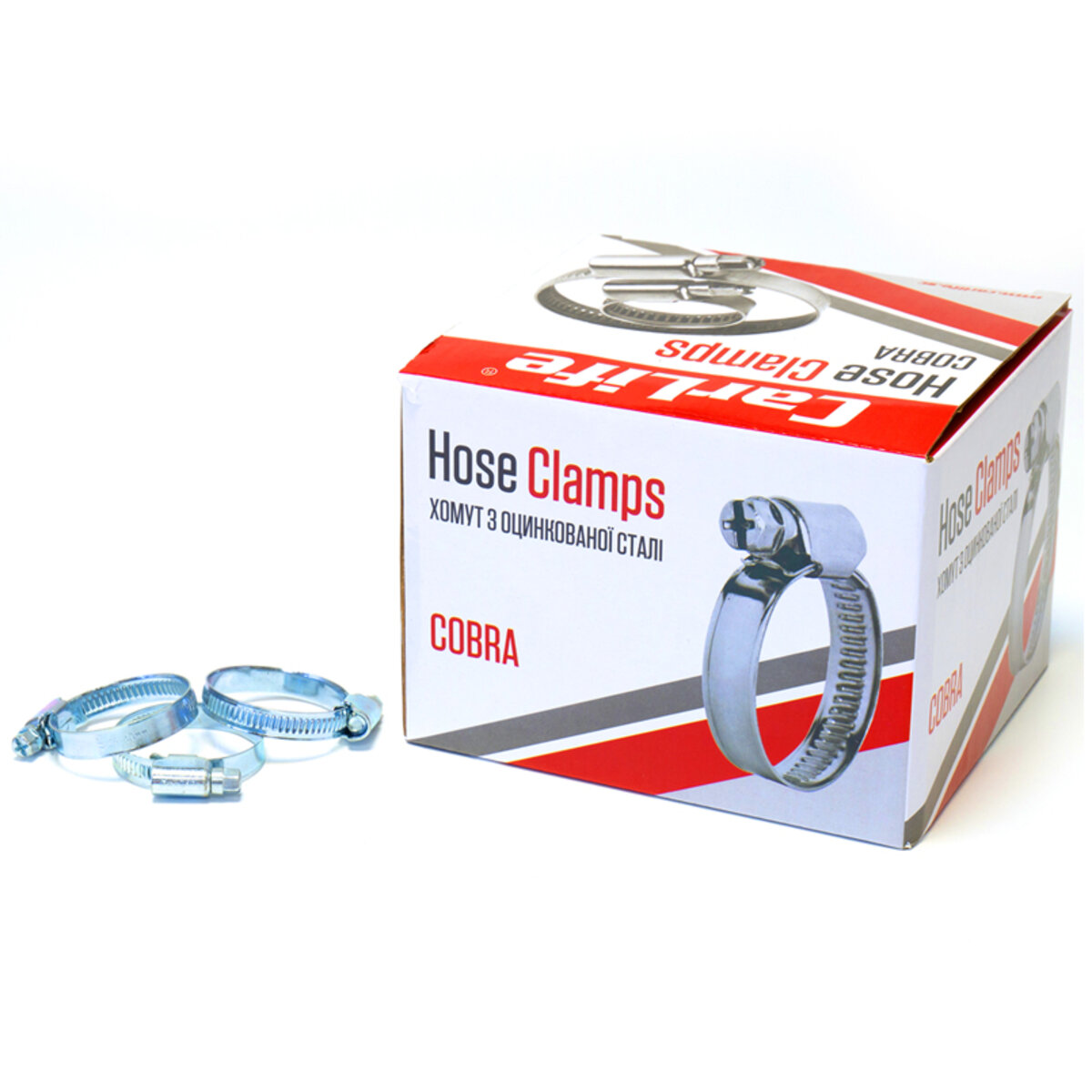 Хомути CarLife оцинковані 25-40/W1, 9х0,67мм, 100шт (HC025040) дивитися фото №1