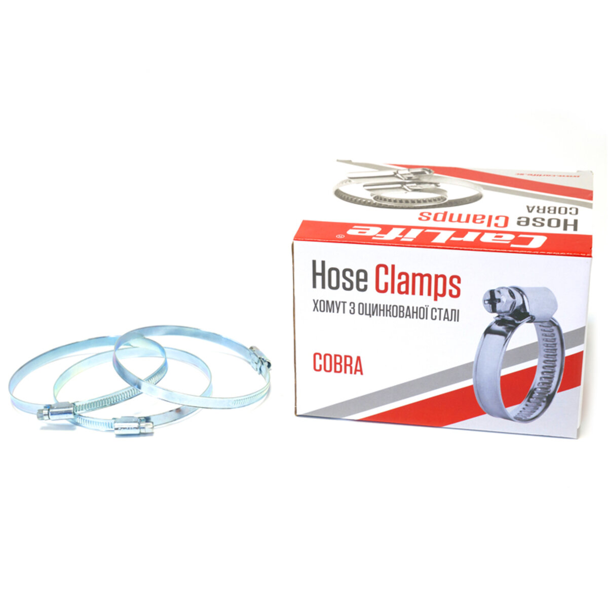 Хомути CarLife оцинковані 90-110/W1, 9х0,67мм, 25шт (HC090110) дивитися фото №1