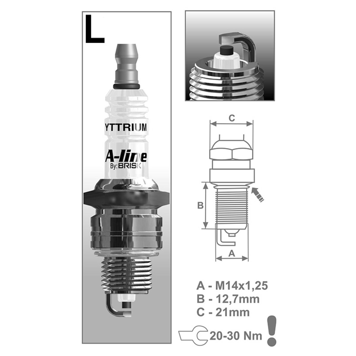 Свічка запалювання Brisk A-Line 4, L15YCY, 4шт (L15YCY - (0022) - 4K) дивитися фото №3