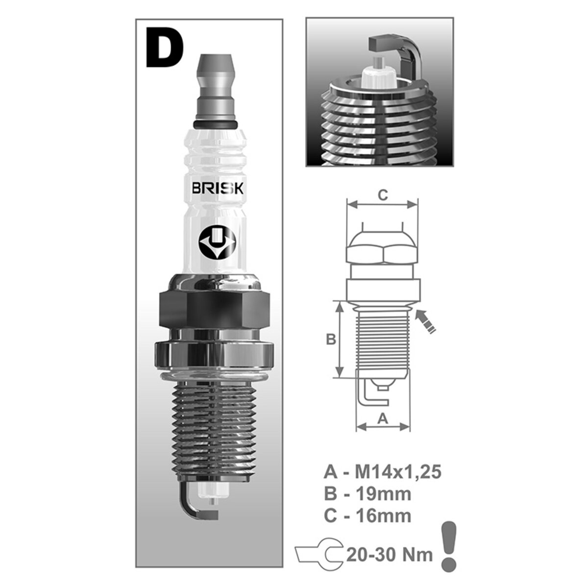 Свічка запалювання Brisk Silver DR15YS, 4шт (DR15YS - (1334) - 4K) дивитися фото №3