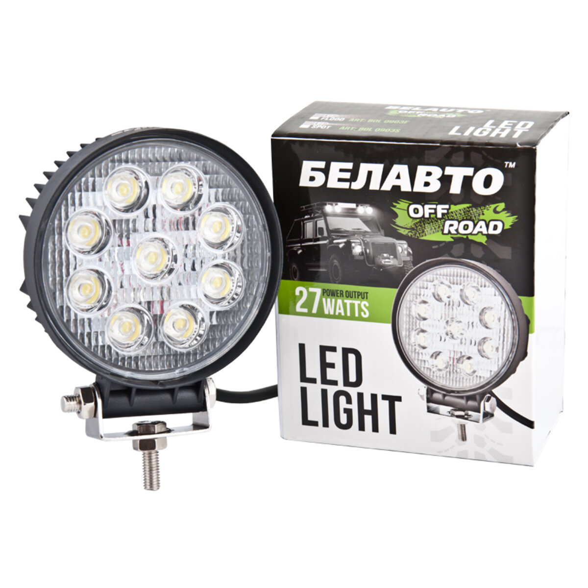 Автолампа світлодіодна BELAUTO EPISTAR Spot LED (9*3w) (BOL0903S) дивитися фото №3