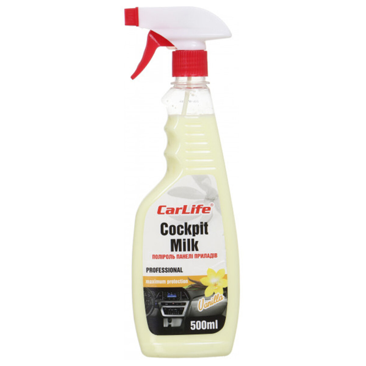 Поліроль для панелі приладів Carlife Cockpit Milk Ваніль, 500мл (CF535) дивитися фото №1