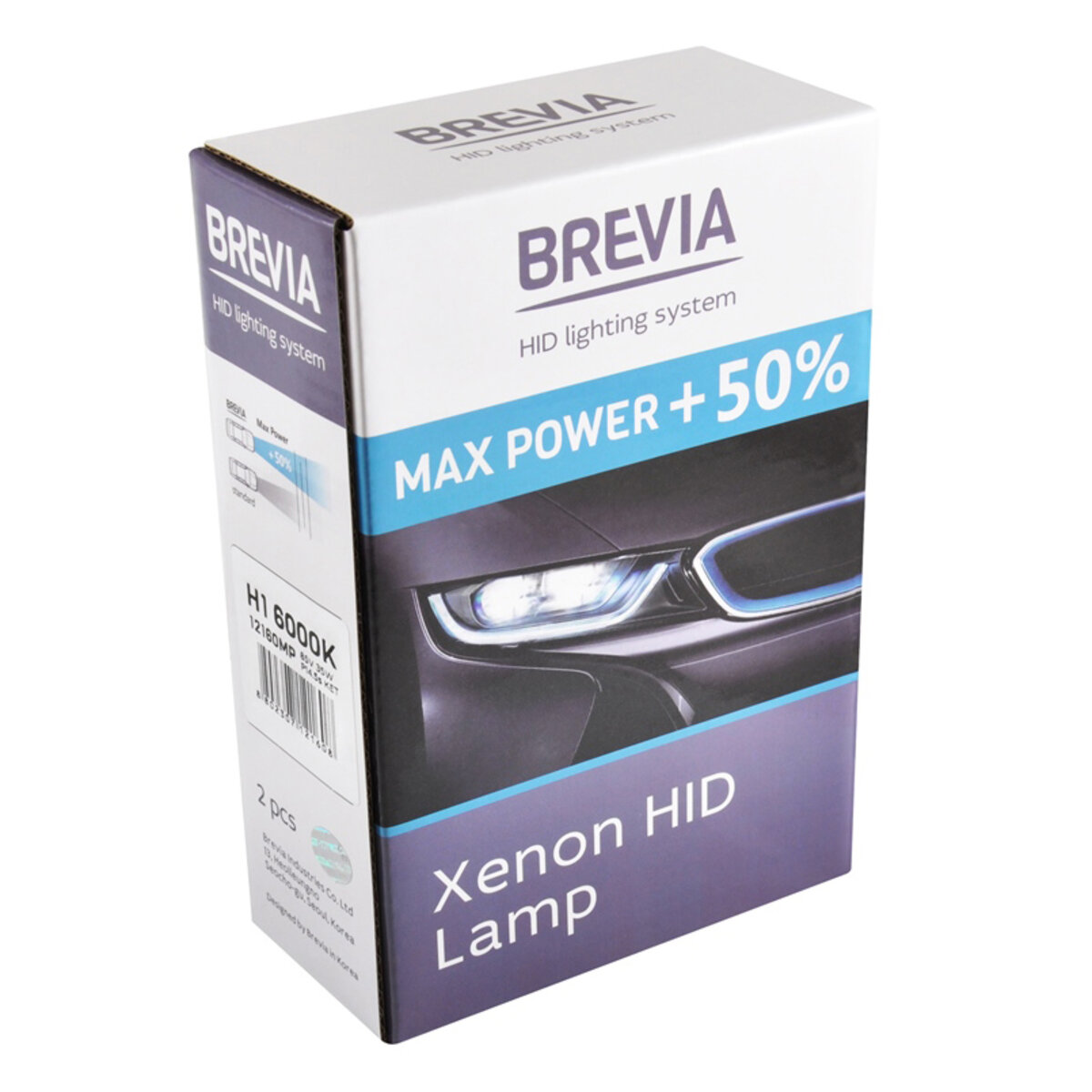 Ксенонова лампа Brevia H1 +50%, 6000K, 85V, 35W P14.5s KET, 2шт (12160MP) дивитися фото №1