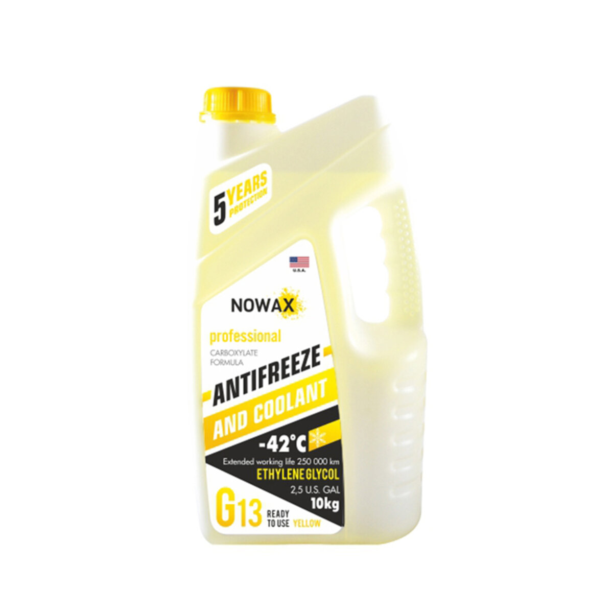 Антифриз NOWAX YELLOW G13 (жовтий) 10кг (NX10007) дивитися фото №1