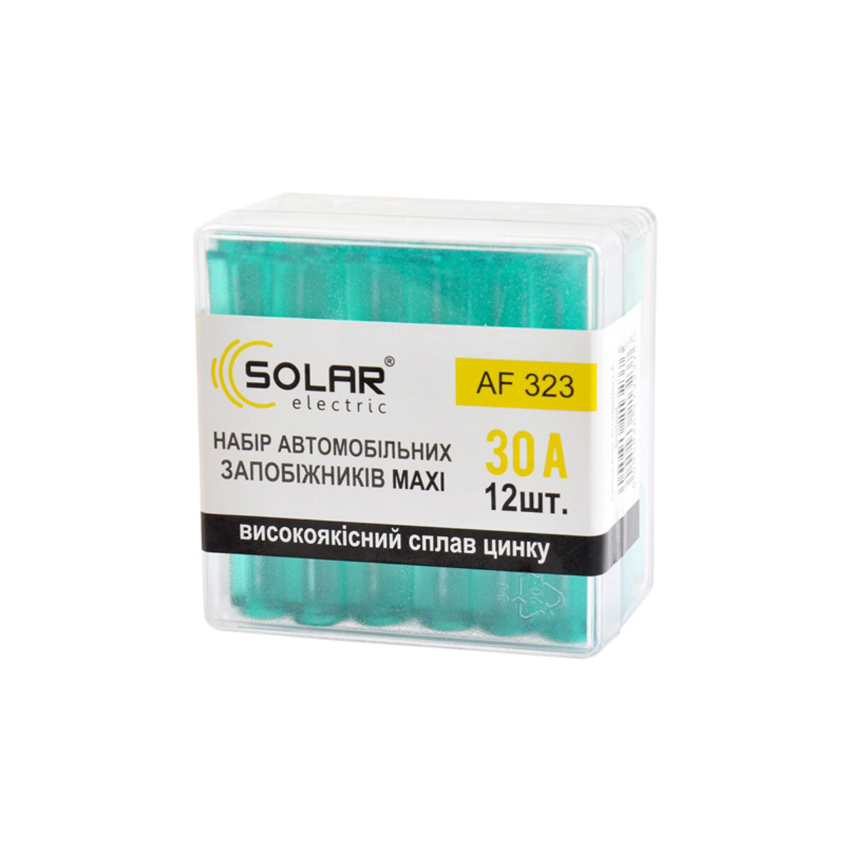 Набір запобіжників Solar максі, цинковий сплав 30А, 12шт (AF323) дивитися фото №4