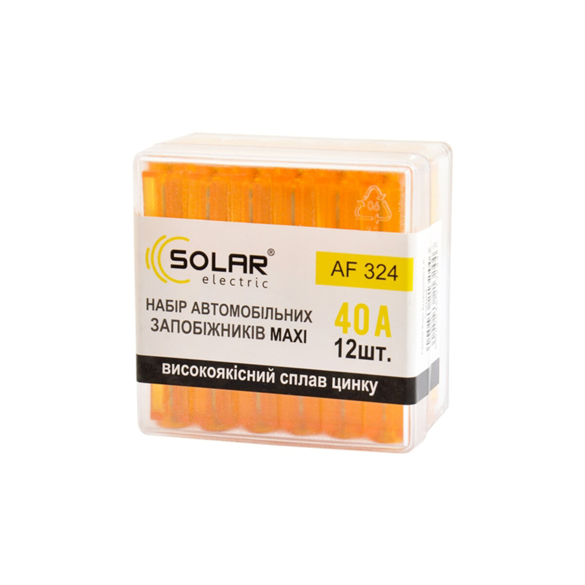 Набір запобіжників Solar максі, цинковий сплав 40А, 12шт (AF324) дивитися фото №4