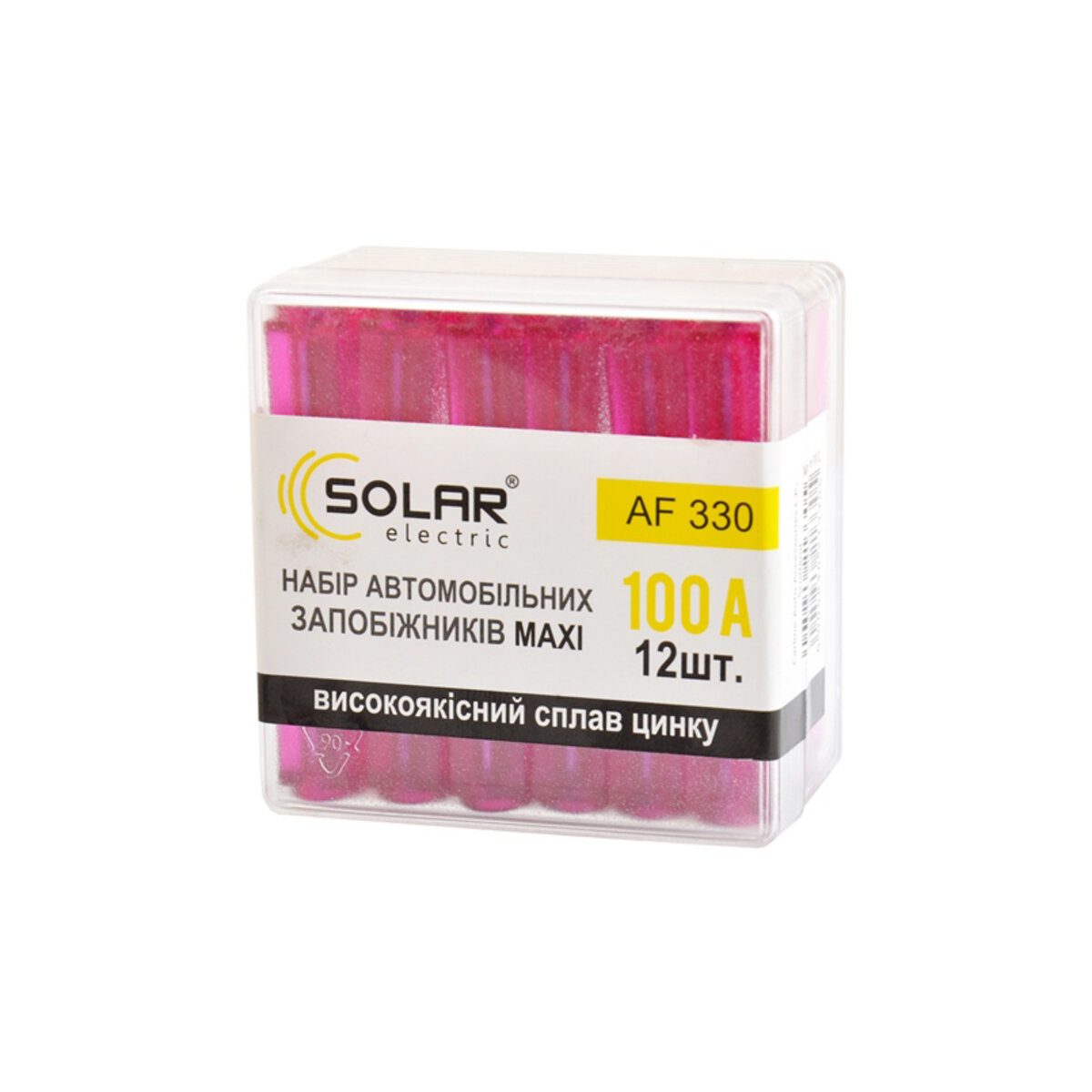 Набір запобіжників Solar максі, цинковий сплав 100А, 12шт (AF330) дивитися фото №4