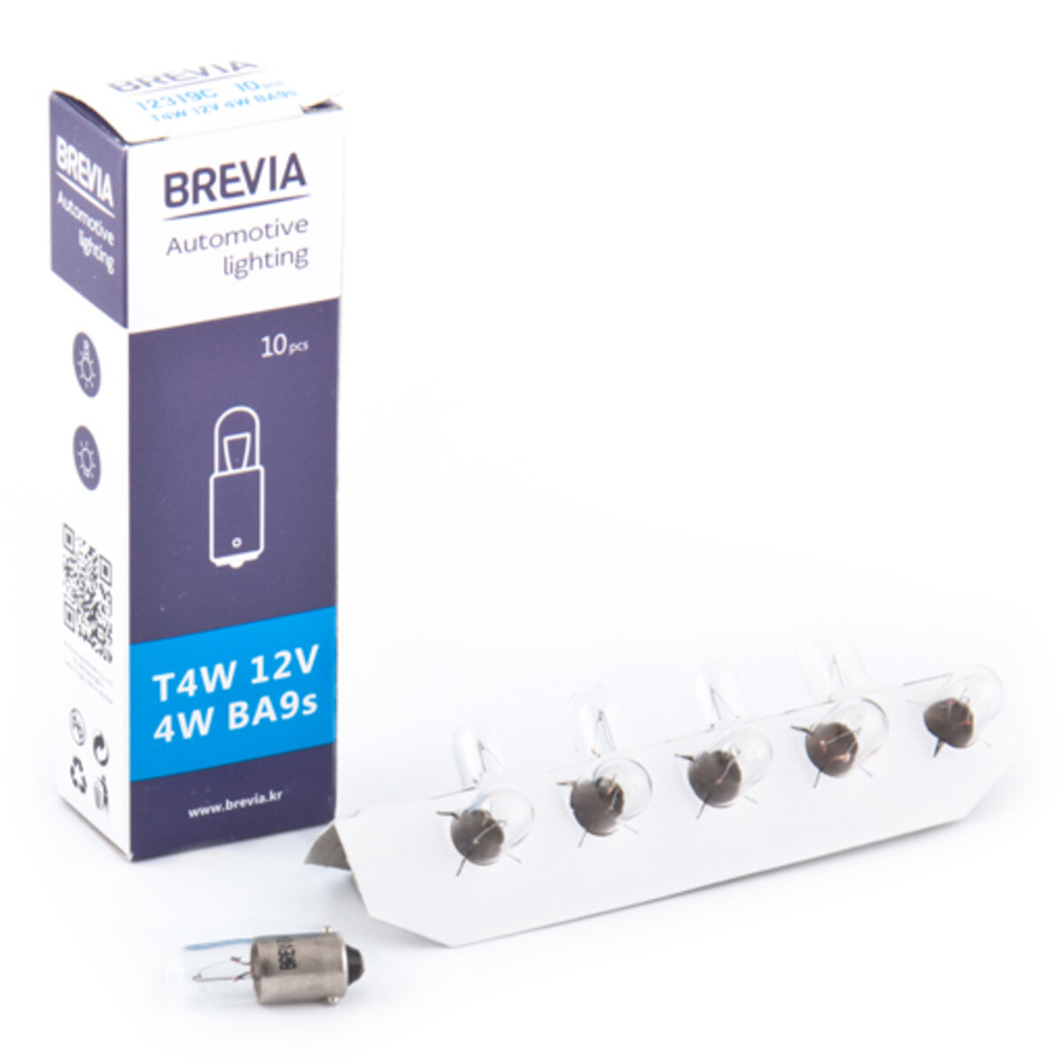 Лампа розжарювання Brevia T4W 12V 4W BA9s CP, 10шт (12319C) дивитися фото №1