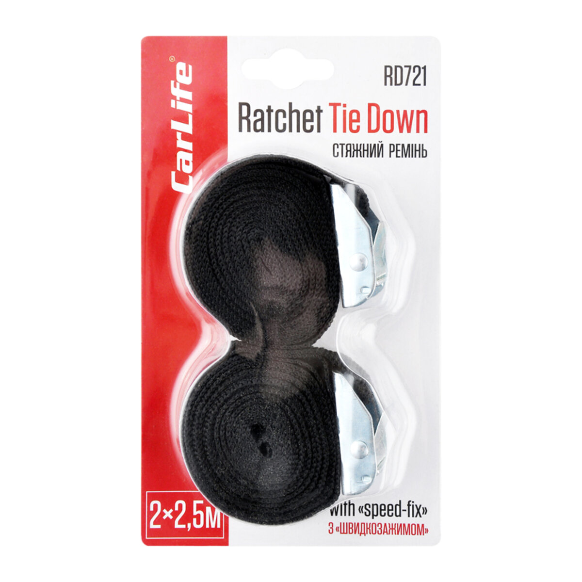 Стяжний ремінь і швидкозажимом CarLife 2 шт, 2,5м (RD721) дивитися фото №2