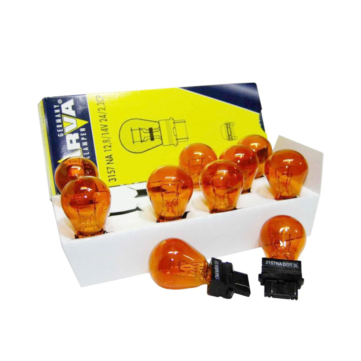 Лампа розжарювання Narva 12V P27/7W 19,4/2,2CP W2,5 AMBER, 10шт (17948) дивитися фото №1