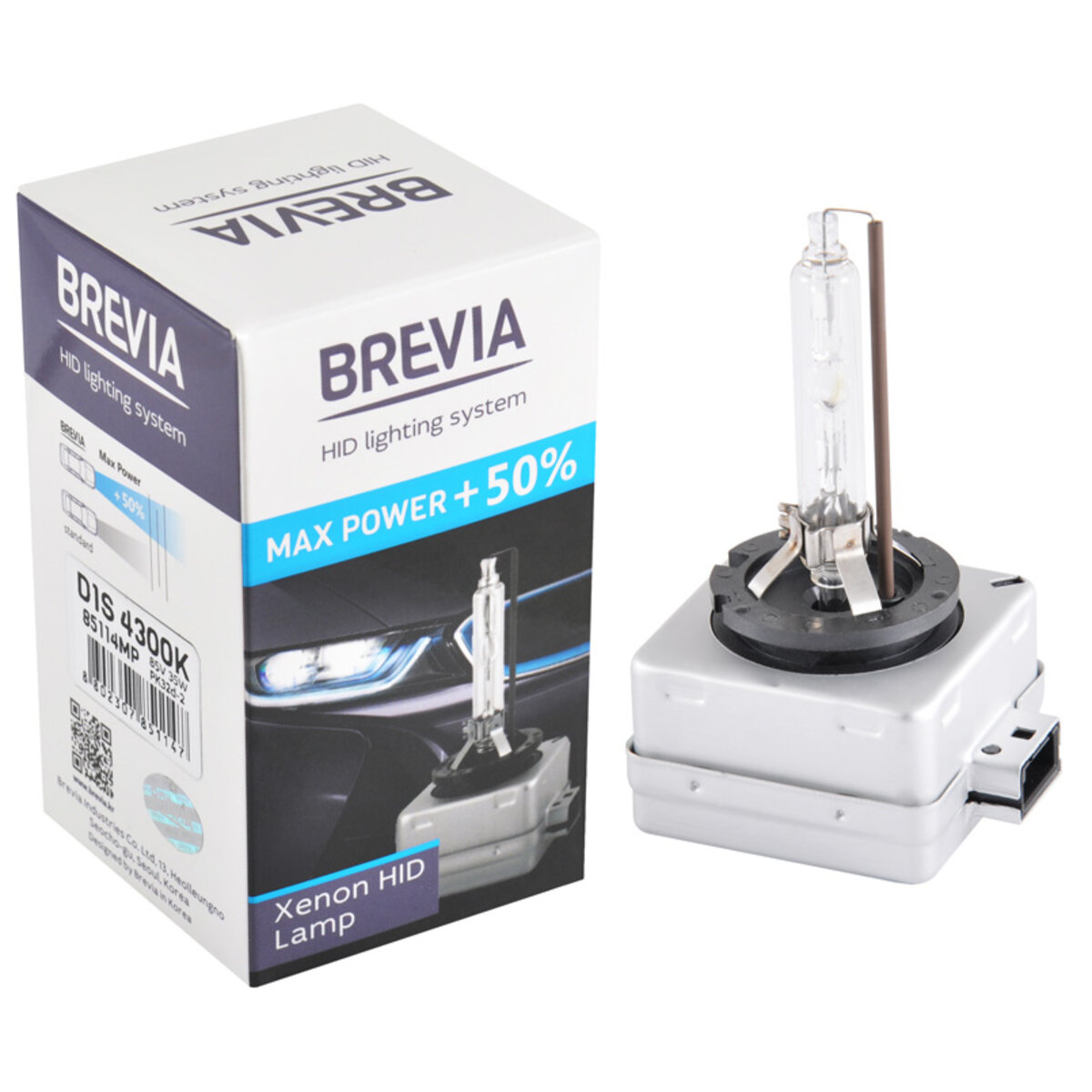 Ксенонова лампа Brevia D1S +50%, 4300K, 85V, 35W PK32d-2, 1шт (85114MP) дивитися фото №1