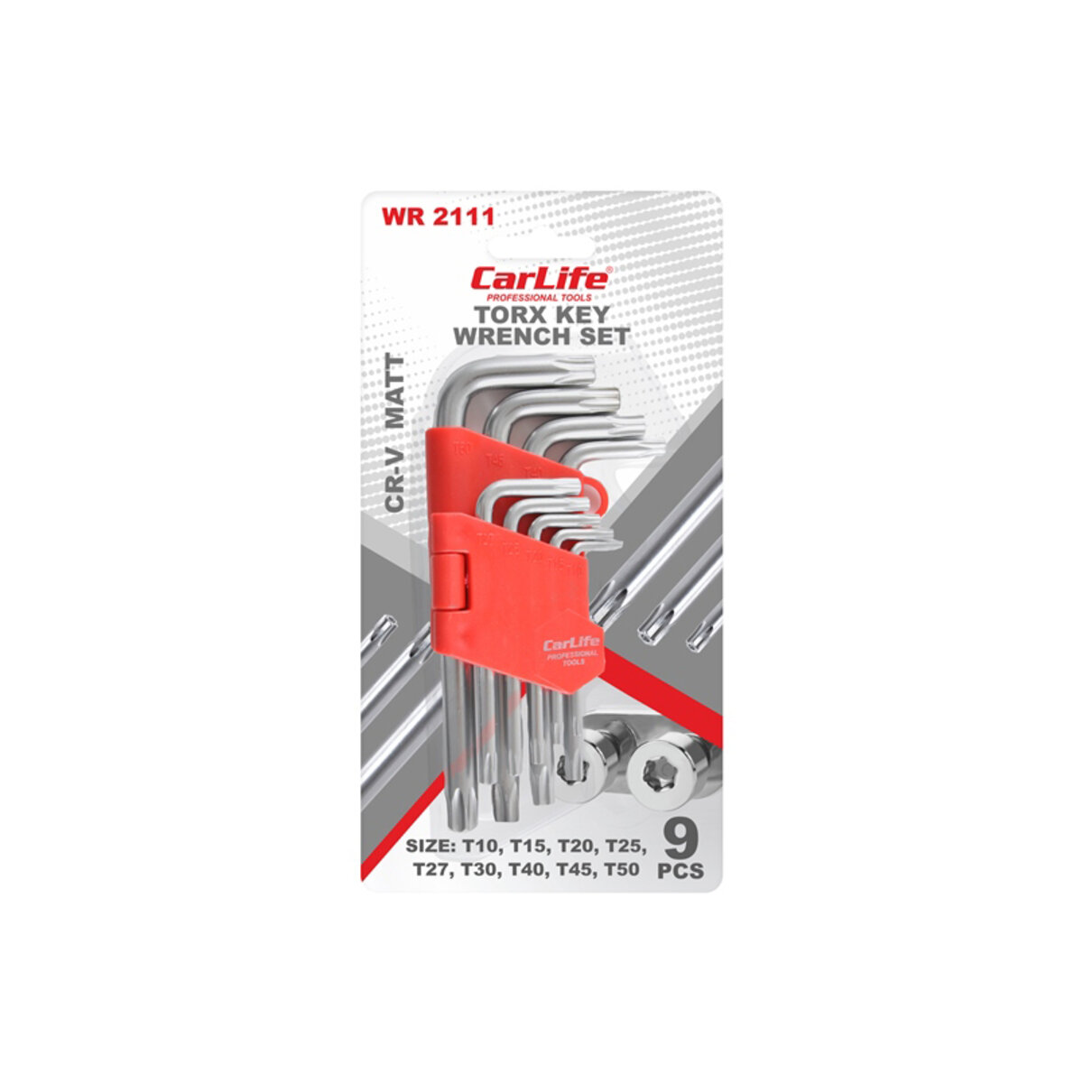 Набір ключів CarLife Г-подібних, торцевих з отвором (WR2111) дивитися фото №1