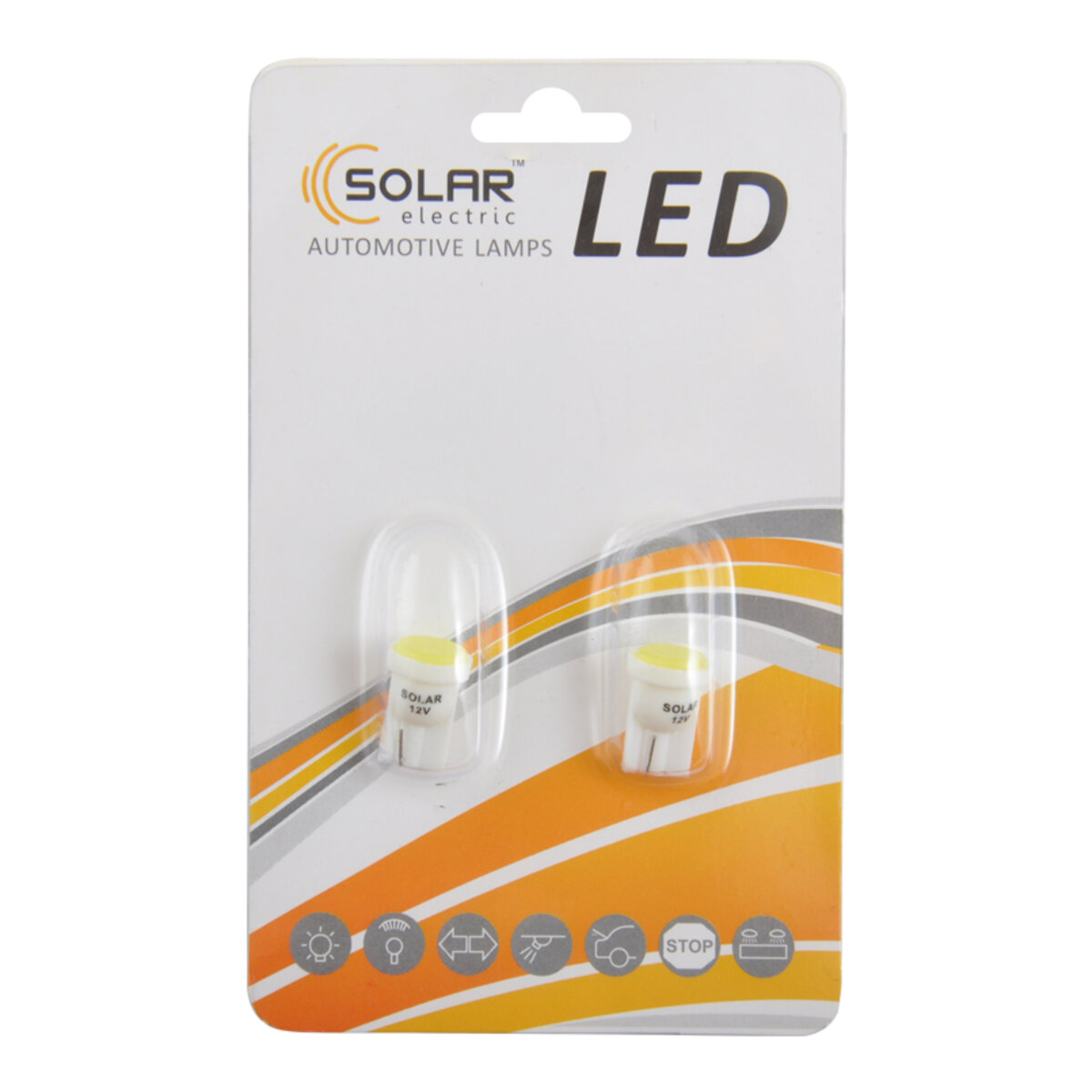 LED автолампа Solar 12V T10 W2.1x9.5d 1COB 48LM white, 2шт (LC331_B2) дивитися фото №1