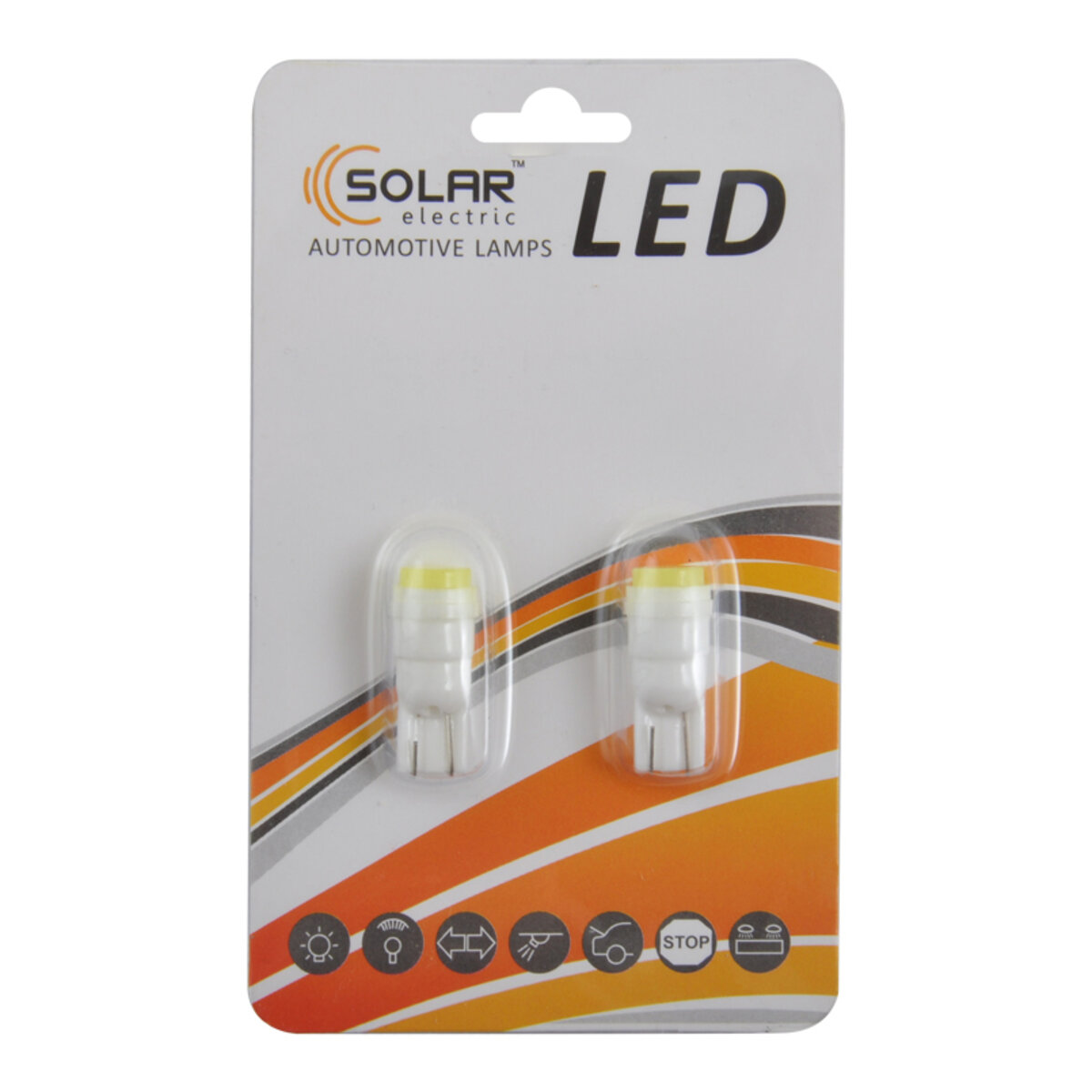 LED автолампа Solar 12V T10 W2.1x9.5d 1SMD with lens, 2шт (LC342_B2) дивитися фото №1