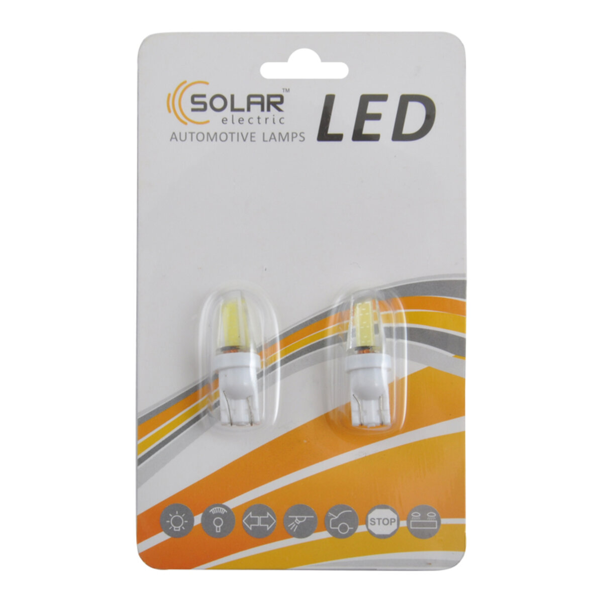 LED автолампа Solar 12-24V T10 W2.1x9.5d COB 1,5W 70lm White, 2шт (LC346_B2) дивитися фото №1