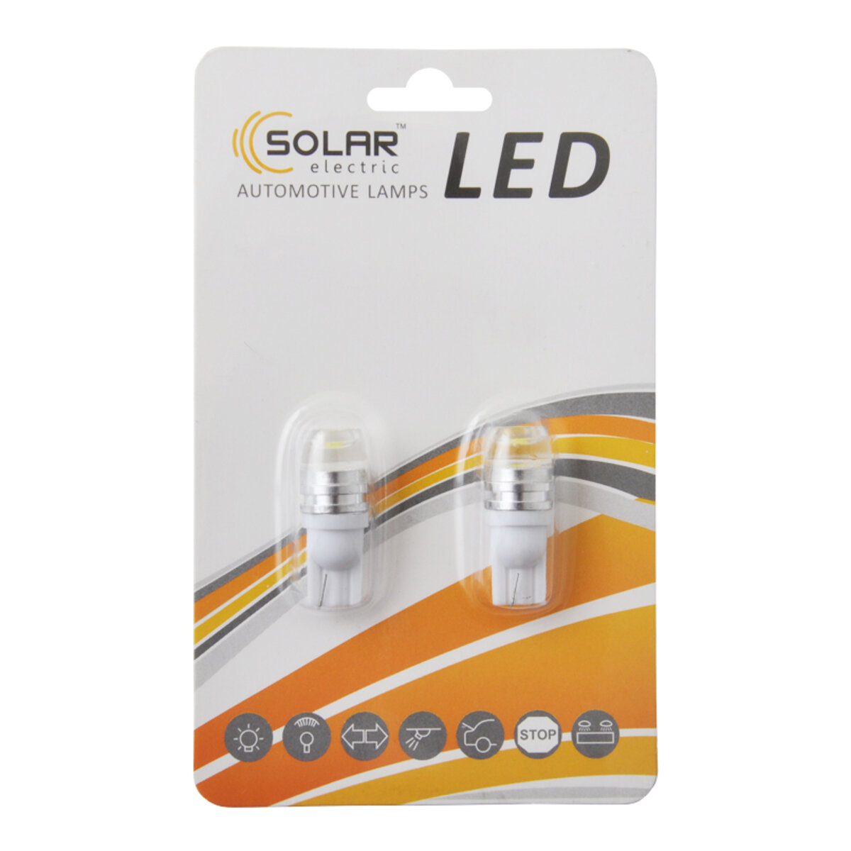 LED автолампа Solar 12V T10 W2.1x9.5d SMD 1W+Lens white, 2шт (LS265_B2) дивитися фото №1