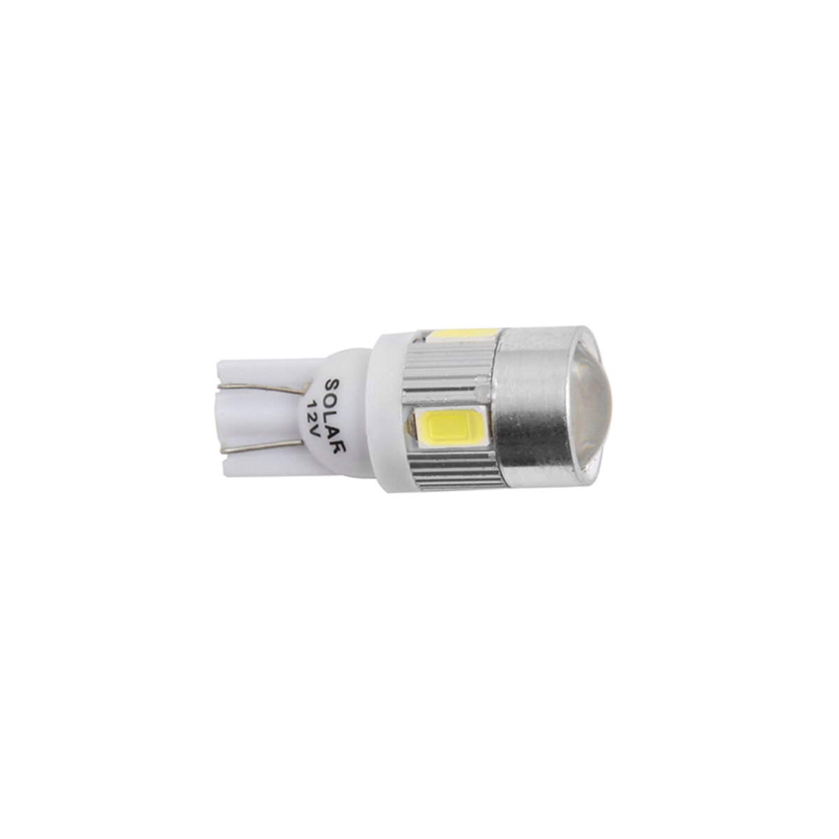 LED автолампа Solar 12V T10 W2.1x9.5d 6SMD 5630 with lens white, 2шт (LS285_B2) дивитися фото №2