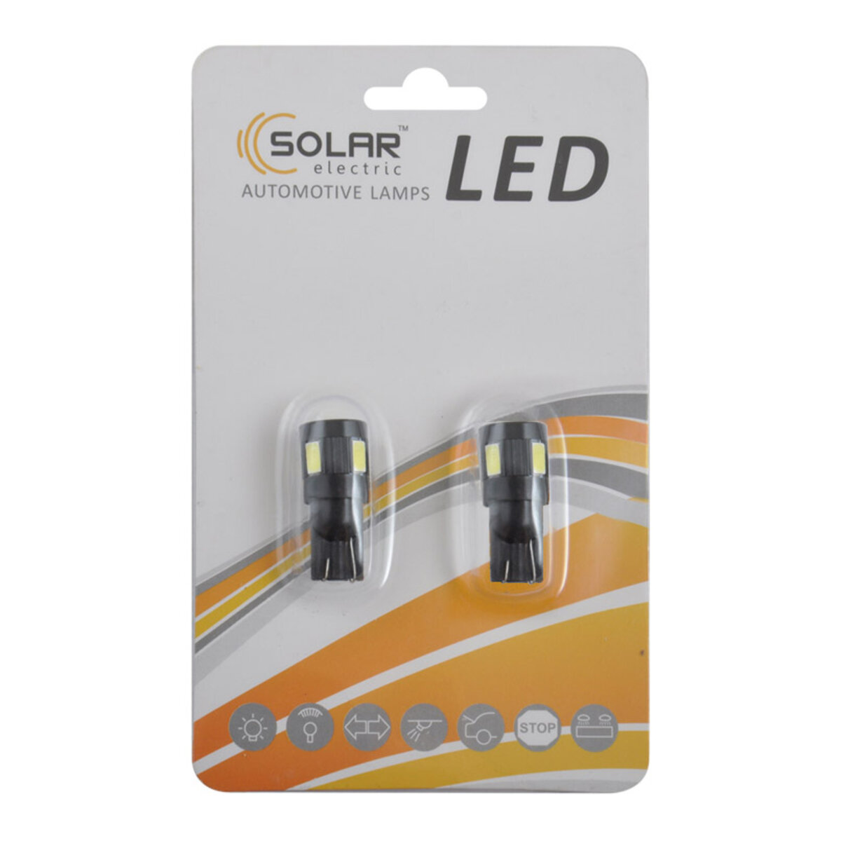 LED автолампа Solar 12V T10 W2.1x9.5d 6SMD 5630 white, 2шт LS286_B2 (LS286_B2) дивитися фото №1