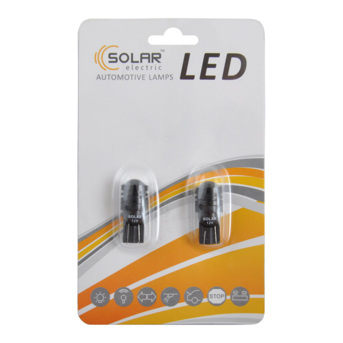 LED автолампа Solar 12V T10 W2.1x9.5d 1SMD 0,5W with lens, 2шт (LS289_B2) дивитися фото №1