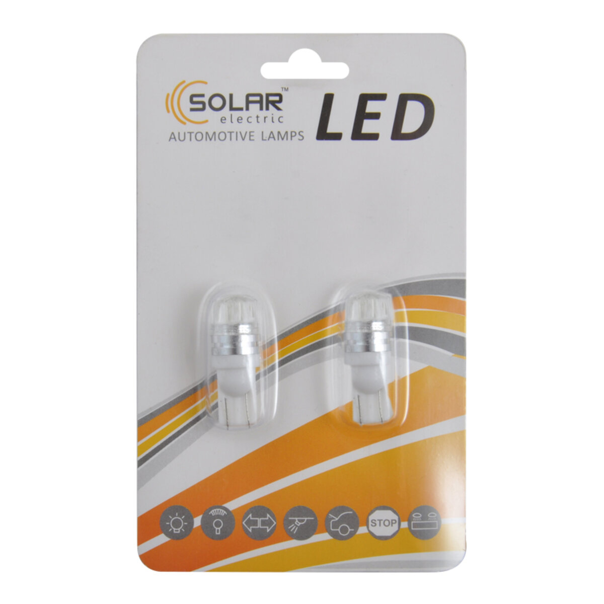 LED автолампа Solar 12V T10 W2.1x9.5d 2SMD white, 2шт LS290_B2 (LS290_B2) дивитися фото №1
