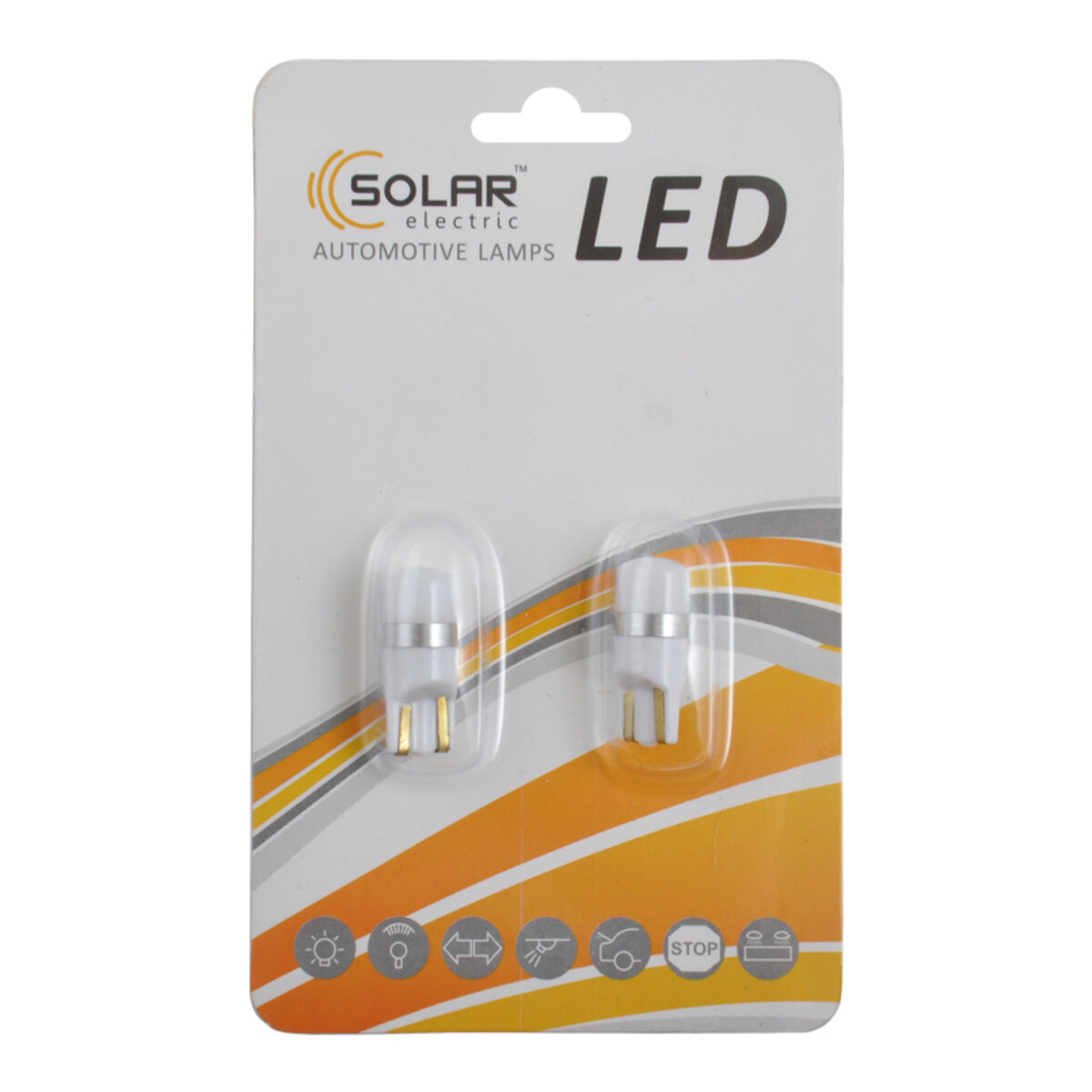 LED автолампа Solar 12V T10 W2.1x9.5d SMD 3030 92lm white, 2шт (LS293_B2) дивитися фото №1