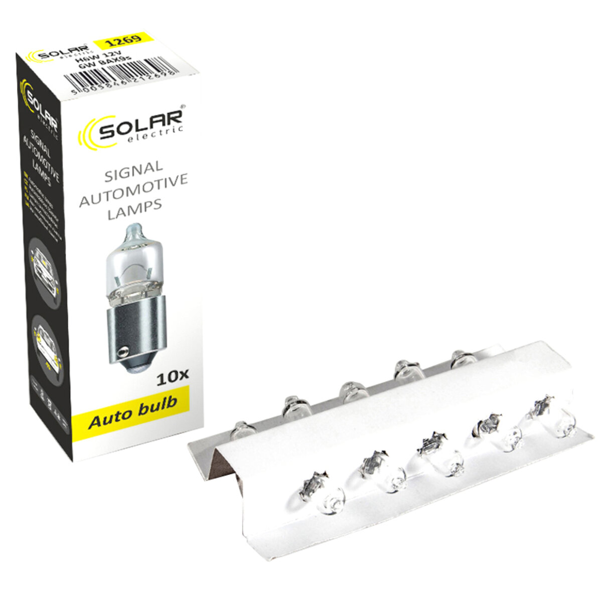 Галогенова лампа Solar H6W 12V BA9s (1269) дивитися фото №1