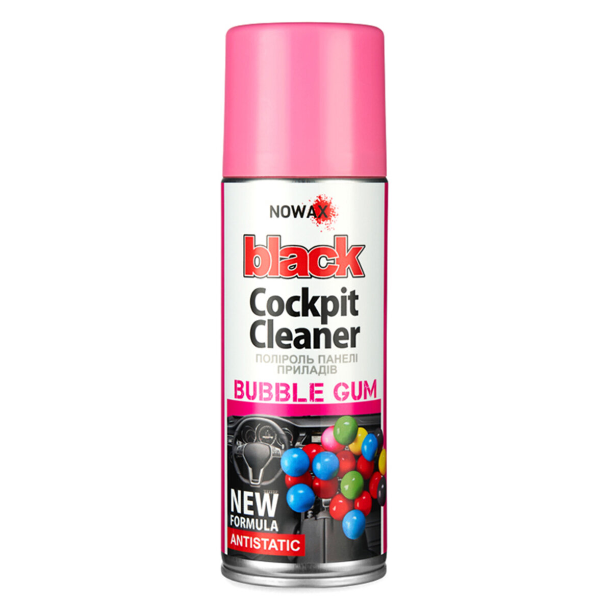 Полироль для панели приборов Nowax Cockpit Cleaner Spray Бабл Гам, 200мл (NX00209) смотреть фото №1
