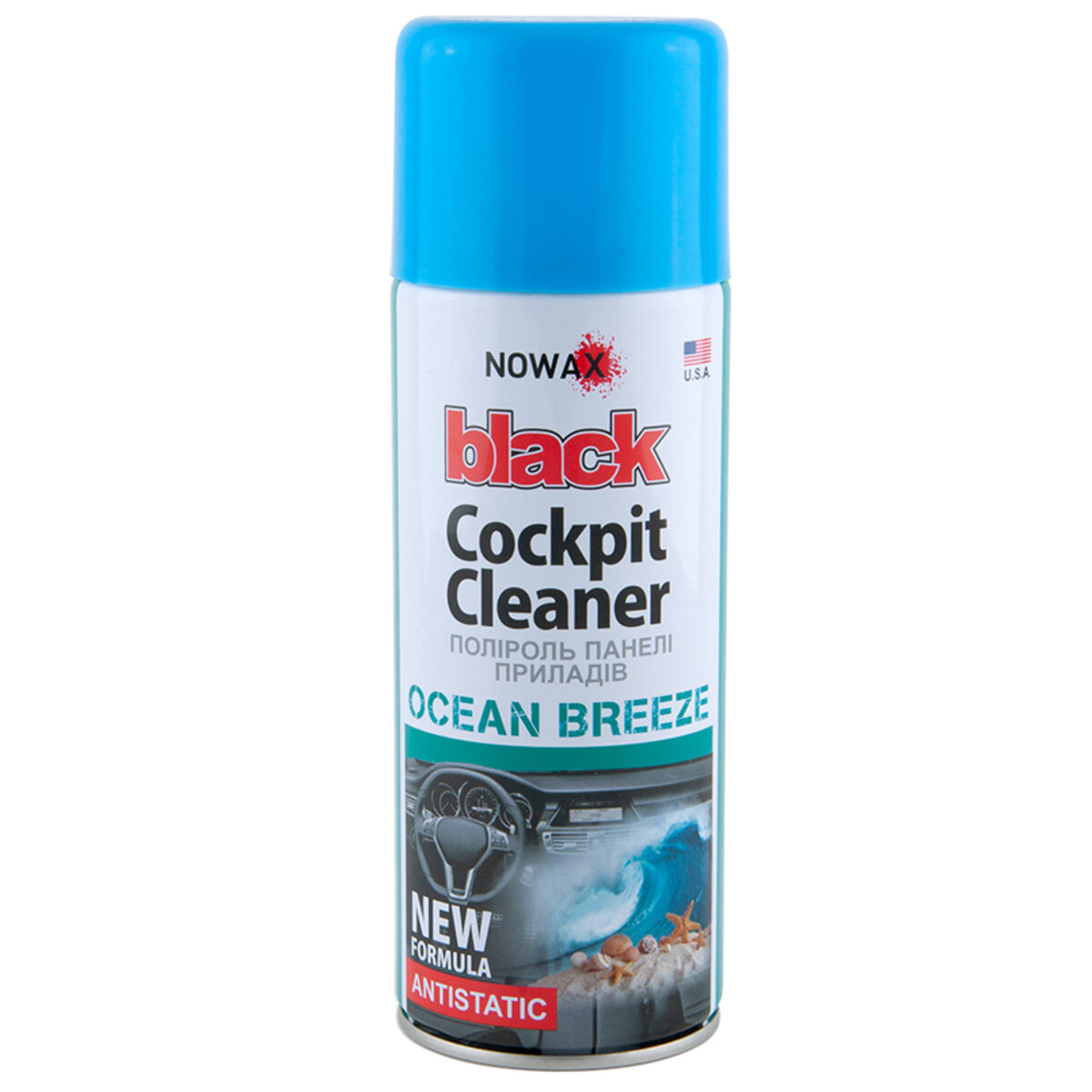Поліроль для панелі приладів Nowax Cockpit Cleaner Spray Океан, 450мл (NX00460) дивитися фото №1