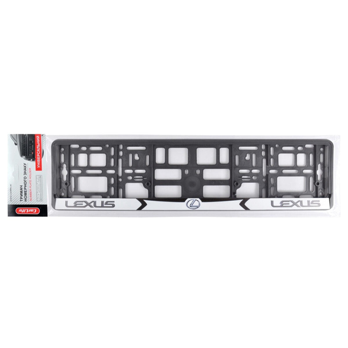 Рамка Сarlife під номер, кольоровий друк, Lexus чорно-біла (NH031) дивитися фото №2