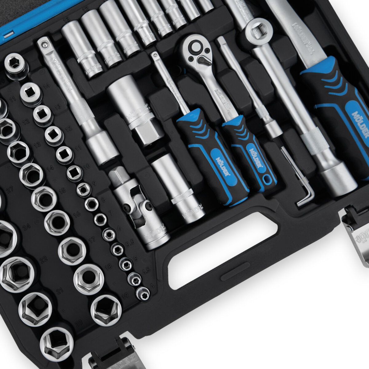 Професійний набір інструментів в кейсі MÖLDER 1/2, 1/4 72 T, CR-V, 108од. (MT60108) дивитися фото №6