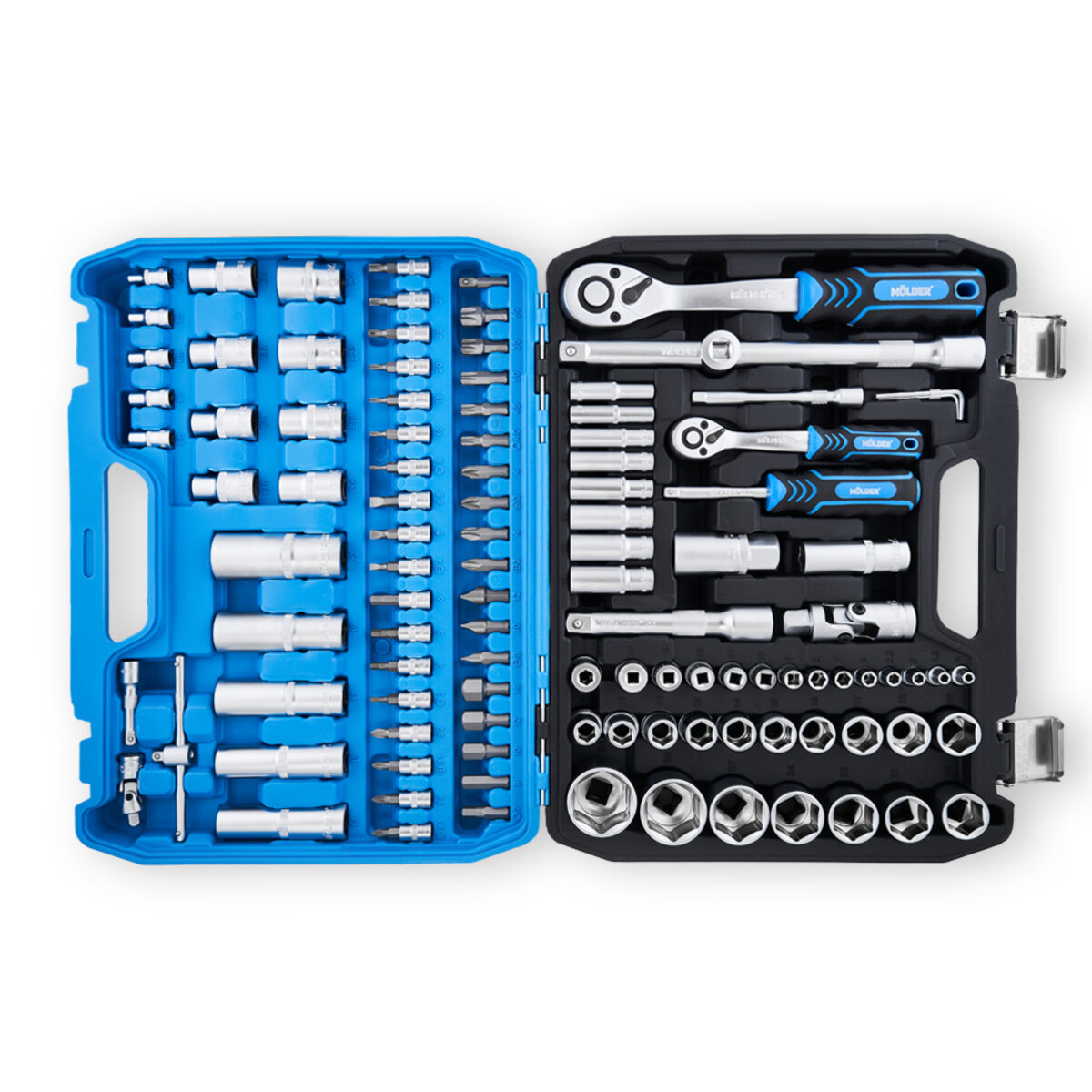 Професійний набір інструментів в кейсі MÖLDER 1/2, 1/4 72 T, CR-V, 108од. (MT60108) дивитися фото №8