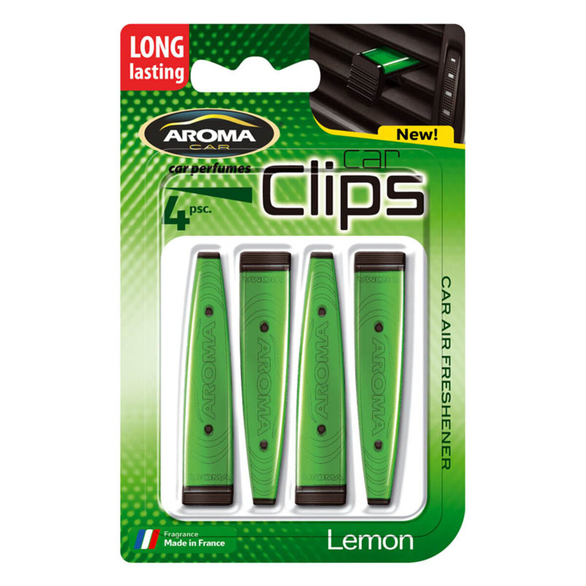 Ароматизатор Aroma Car Clips Lemon, 4x5g рідкий (92383) дивитися фото №1