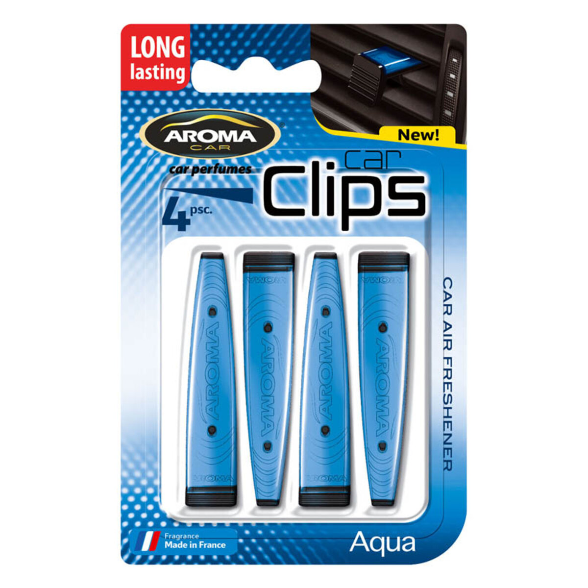 Ароматизатор Aroma Car Clips Aqua, 4x5г рідкий (92380) дивитися фото №1